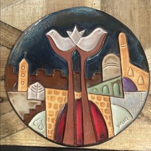 Yair Ceramic Art "Bless Jerusalem With Peace" Wall Plaque